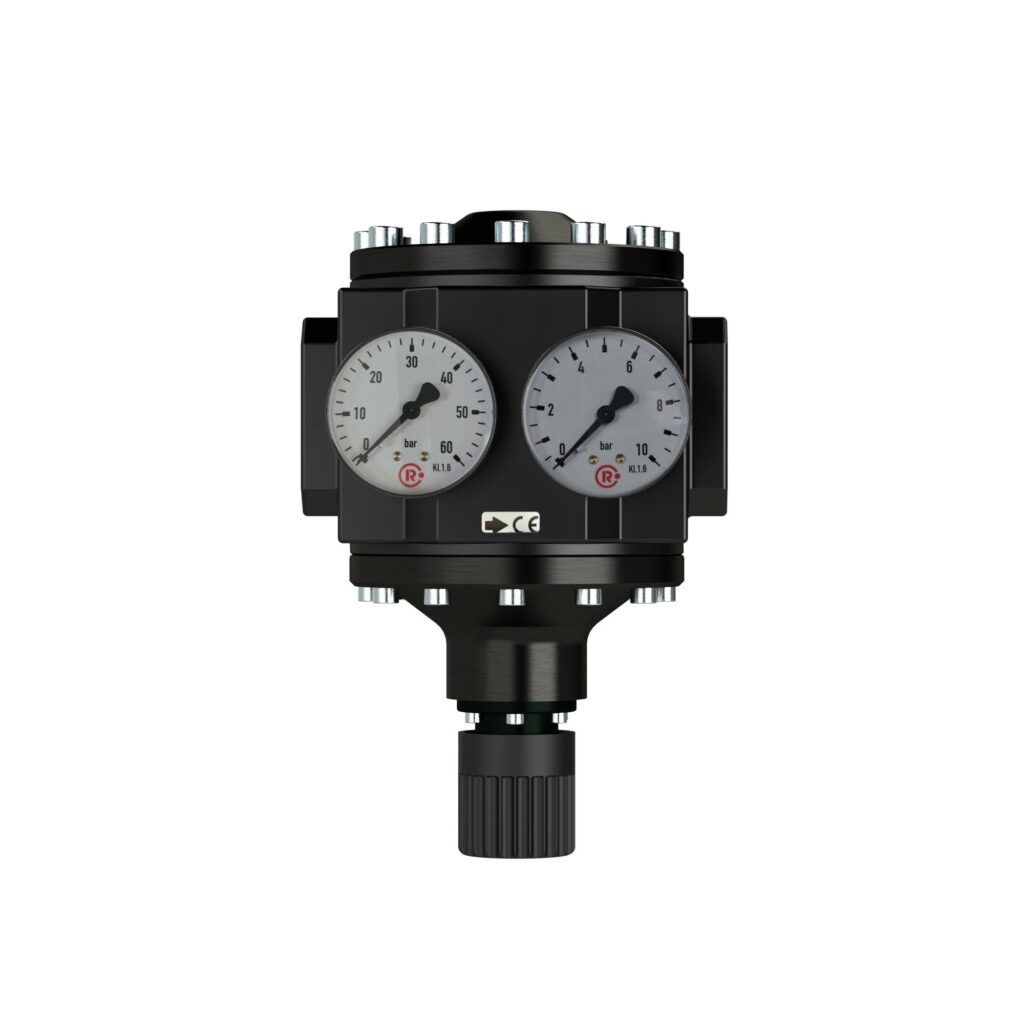 Großdruckregler mit 2 Manometern, G 1 1/2, Regelber. 0,5 - 16 bar