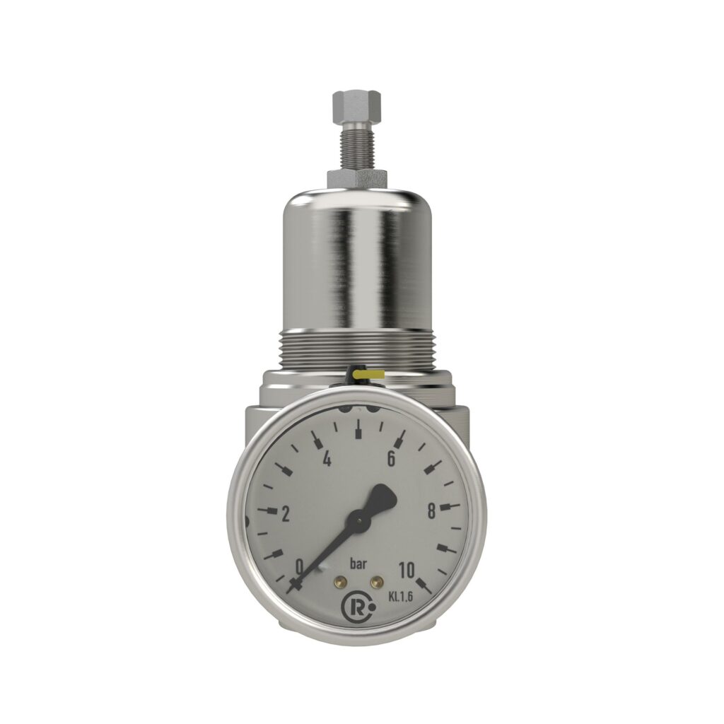Edelstahl-Druckregler, 1.4404, rücksteuerbar, G 1/4, 0,5 - 8 bar