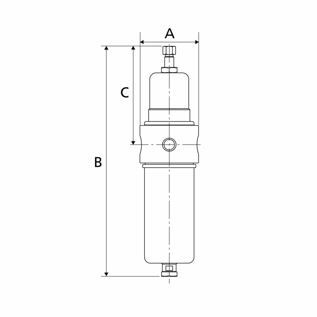 Edelstahl-Filterregler 1.4404, rücksteuerbar, G 1/4, 1,0 - 15 bar