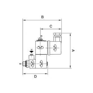 3/2-Wege-Magnetventil, Banjo, NC, 230/50 V, G 1/8 AG, PN 10 bar