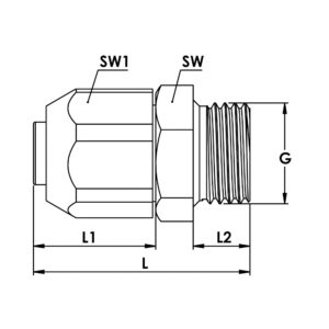 Einschraubverschraubung für PVC-Pneumatikschlauch 4x6,2, G 1/8
