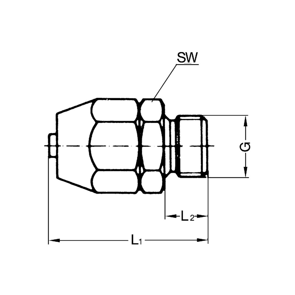 Einschraubverschraubung, für PVC-Pneumatikschlauch 11,6x9, G 3/8
