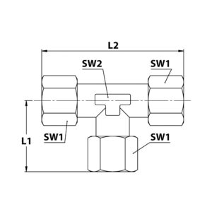 Einst. T-Anschlussverschraubung, Rohr-Außen-Ø 6, Stahl verzinkt