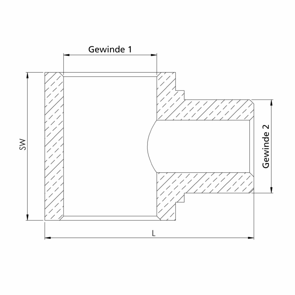 T-Einschraubverteiler, M5, SW 10, Messing