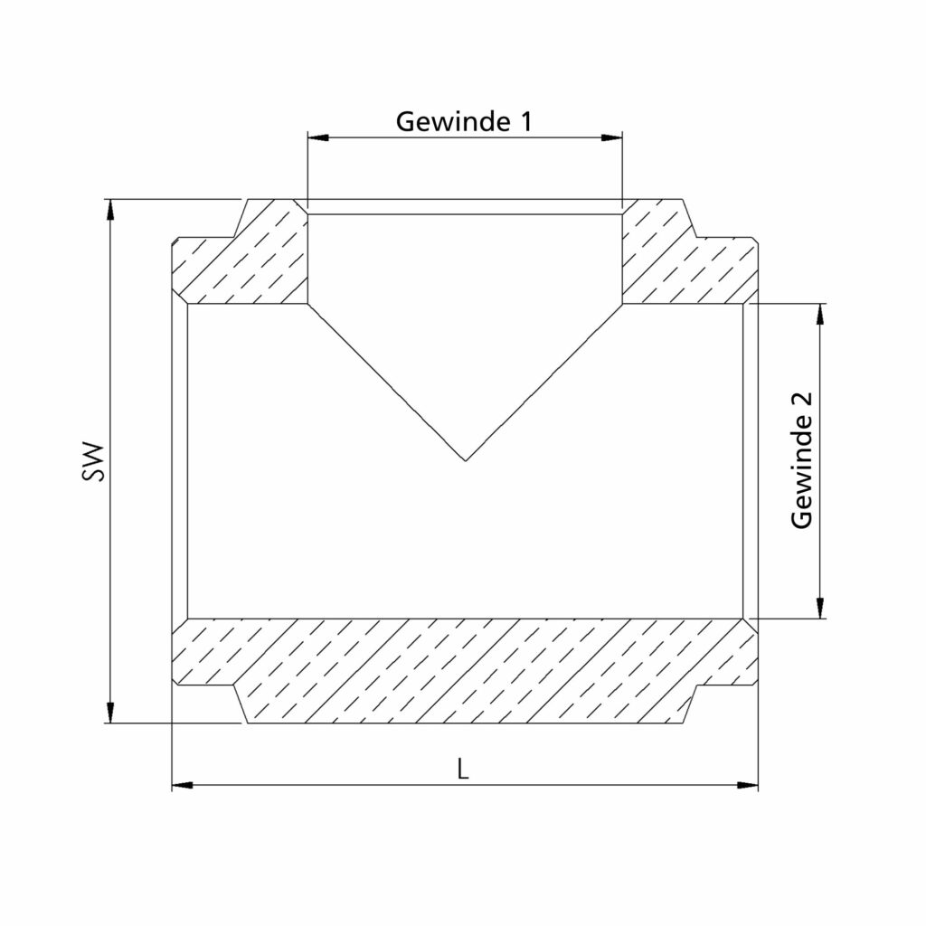 T-Verteiler, M5, SW 8, Messing
