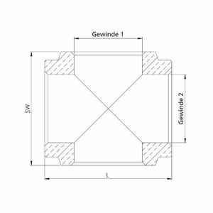 Kreuz-Verteiler, M5, SW 8, Messing
