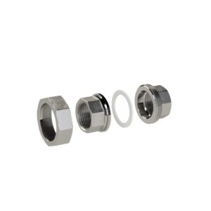 lös. Doppelgew.nippel, flachdicht., G 1/4, IG, SW 30, ES 1.4408