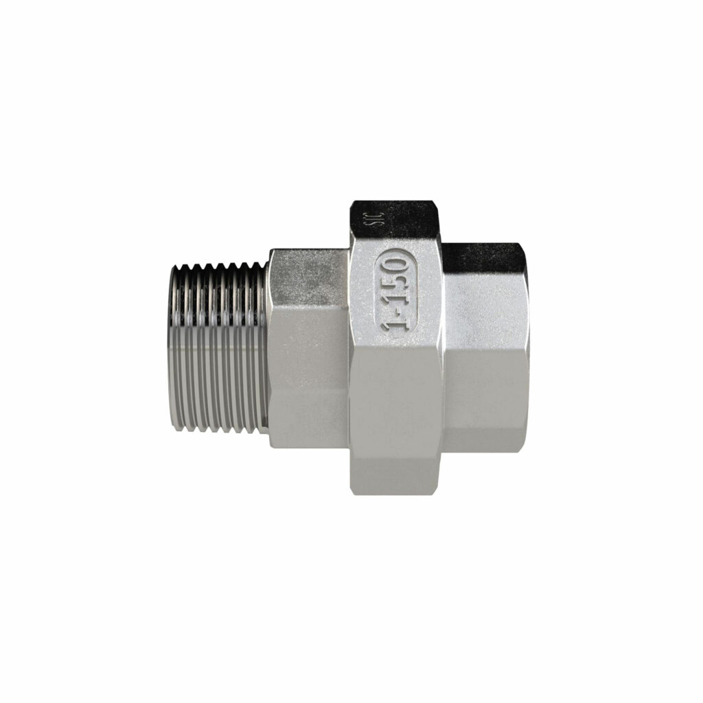 lös. Doppelgew.nippel, flachdicht., Rp/R1/4, I/A, SW30, ES 1.4408