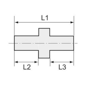 Doppelgewindenippel, zyl., M24x1,5 a., M24x1,5 a., SW 27, Messing