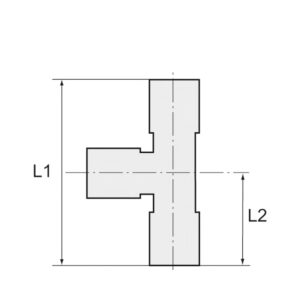 T-Steckverschraubung »Blaue Serie«, L-Form, drehbar, M5 a., Ø4mm