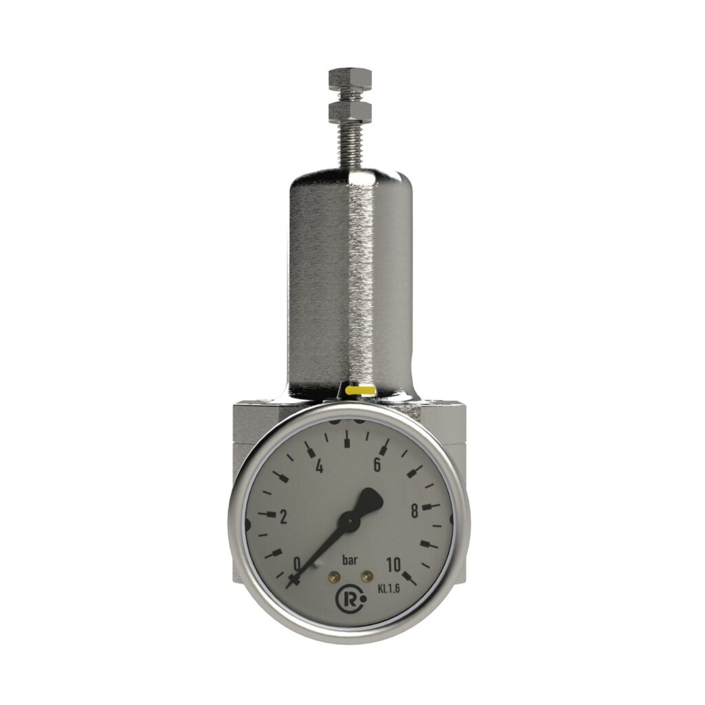 Edelstahl-Druckregler, 1.4404, rücksteuerbar, G 1/4, 0,5 - 8 bar