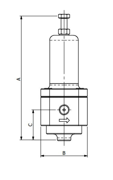 Edelstahl-Druckregler, 1.4404, rücksteuerbar, G 1/4, 0,5 - 8 bar