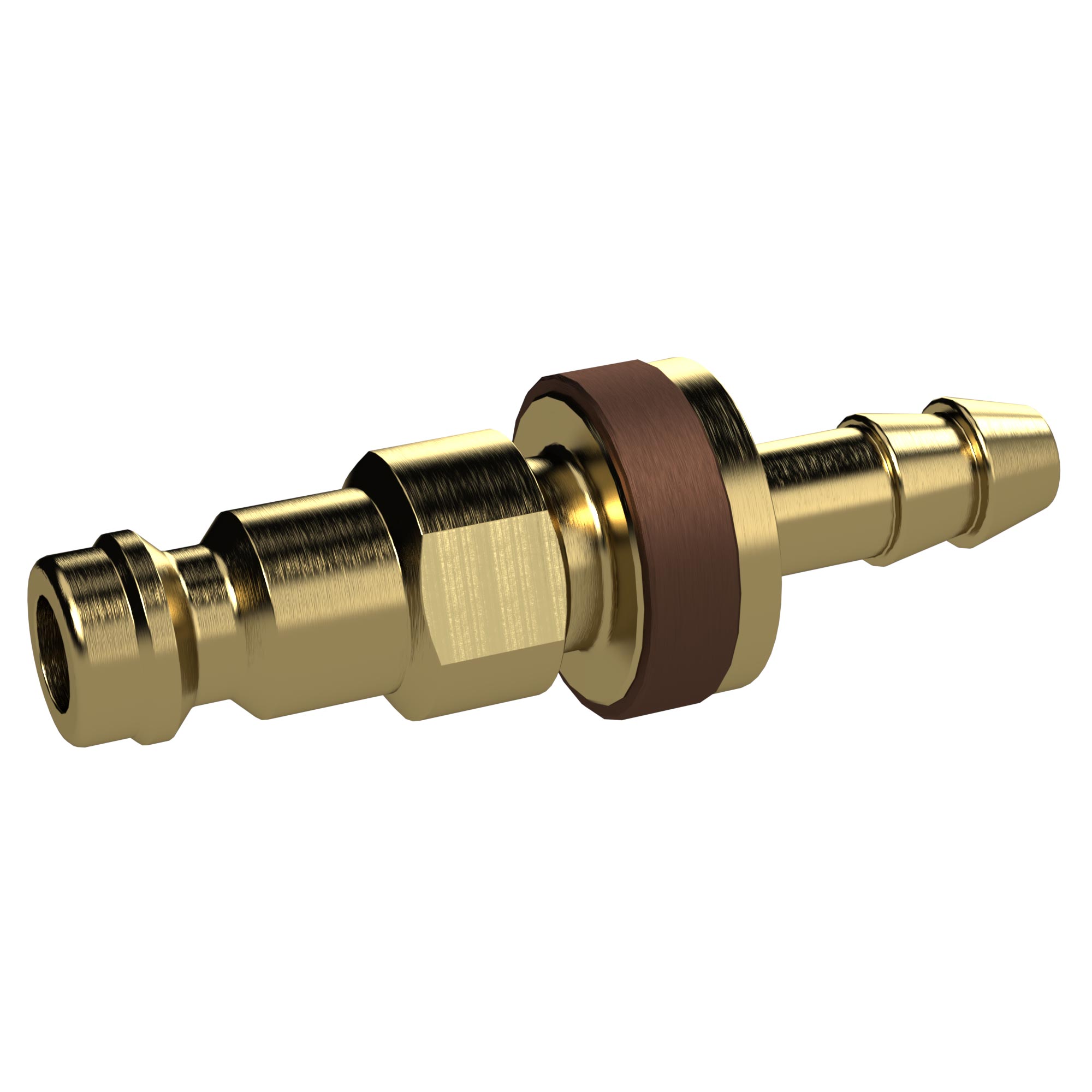 Unverwechselbare Einstecktülle NW 5, MS blank, Tülle LW 6, braun