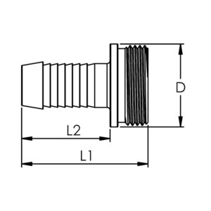 1/3 Schlauchverschr. G1/2x10, flachdicht.schwere Ausf. MS blank