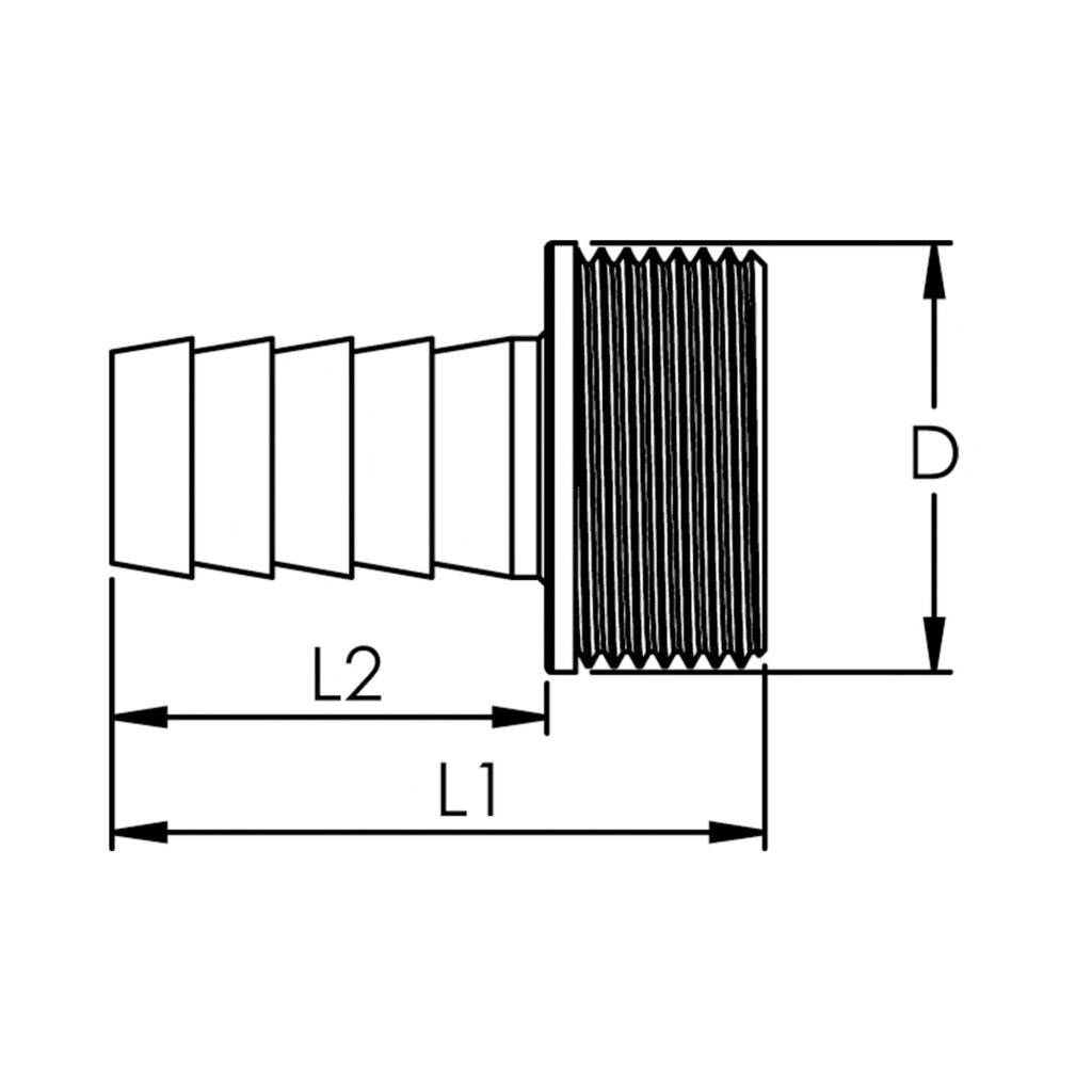 1/3 Schlauchverschr. G1/2x10 flachd. mit Bund, CH Ausf. MS