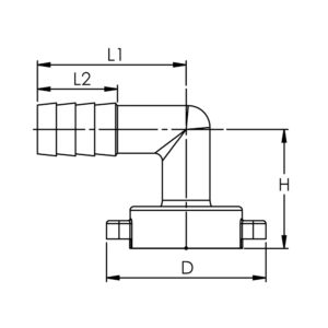 2/3 Winkelschlauchverschr., G 1/2 x 10, Ü-mutter, flachdicht., MS