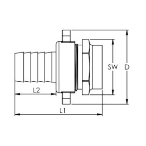 3/3 Standrohrver., G1/2IGx13, Mutter 3/4", flachd. CH Ausf., MS