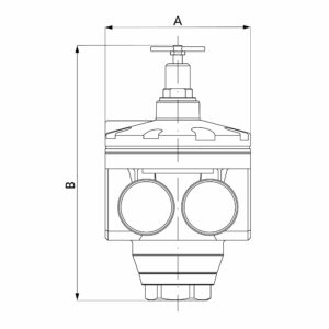 Großdruckregler mit 2 Manometern, G 1 1/2, Regelber. 0,5 - 25 bar