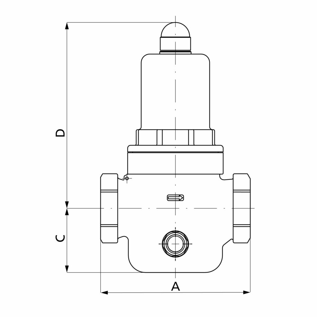 Druckregler f. Trinkw., Rotguss, m. Mano, G 1/2 IG, 1 - 8 bar