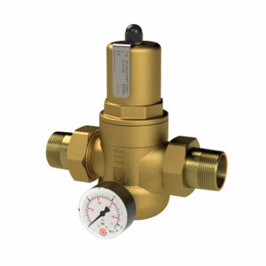 Druckregler f. Trinkw., Rotguss, m. Mano, R 1 1/4 AG, 1 - 8 bar