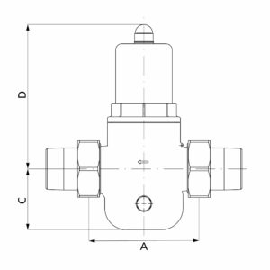 Druckregler f. Trinkw., Rotguss, m. Mano, R 1 1/4 AG, 1 - 8 bar