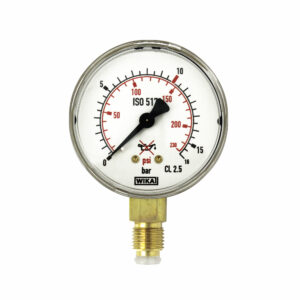 Arbeitsmano. f. Flaschendruckminderer, neutr., G1/4, 0-16 bar,Ø63