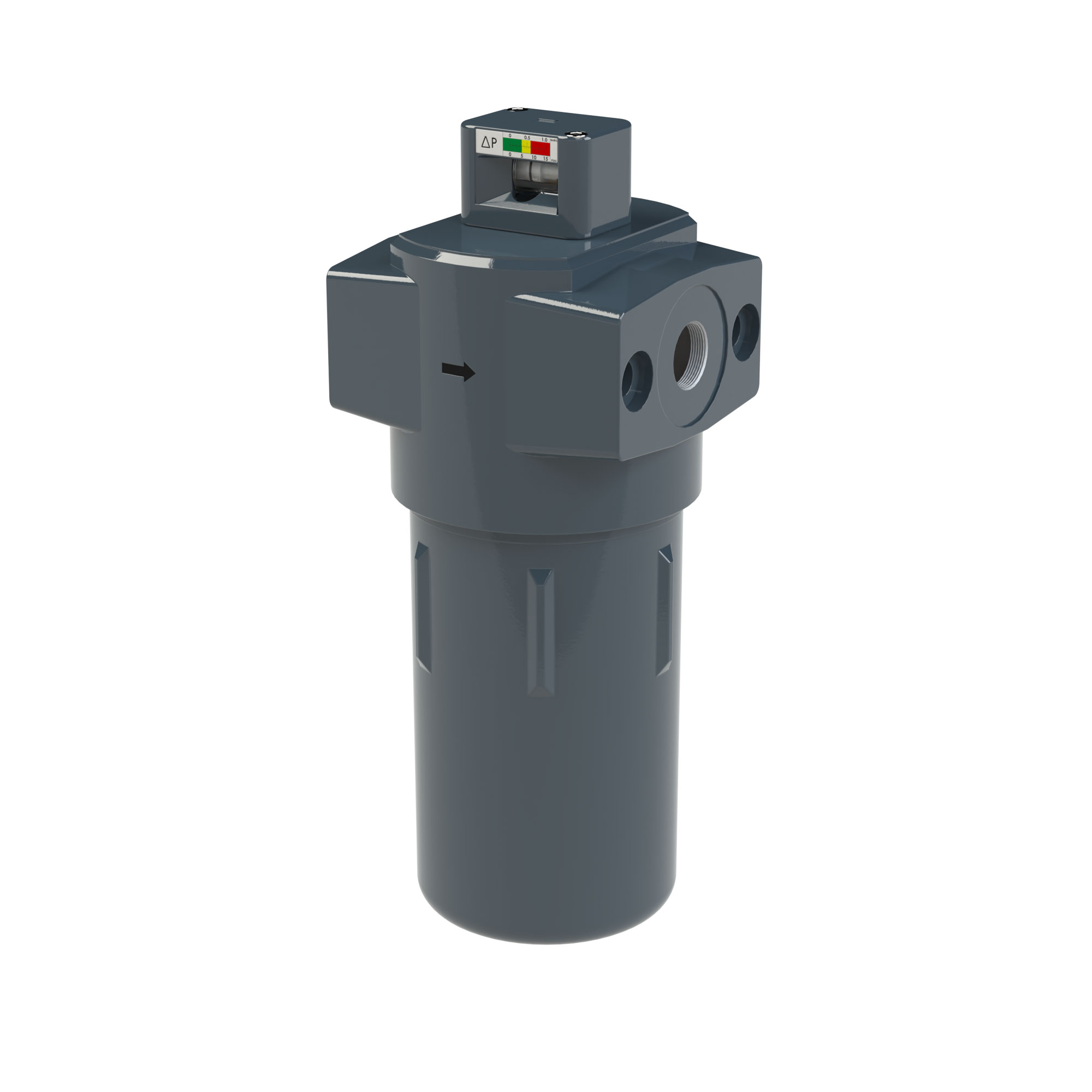 Aktivkohlefilter m. Differenzdruckmanometer, 0,003 mg/m³, G 1/4