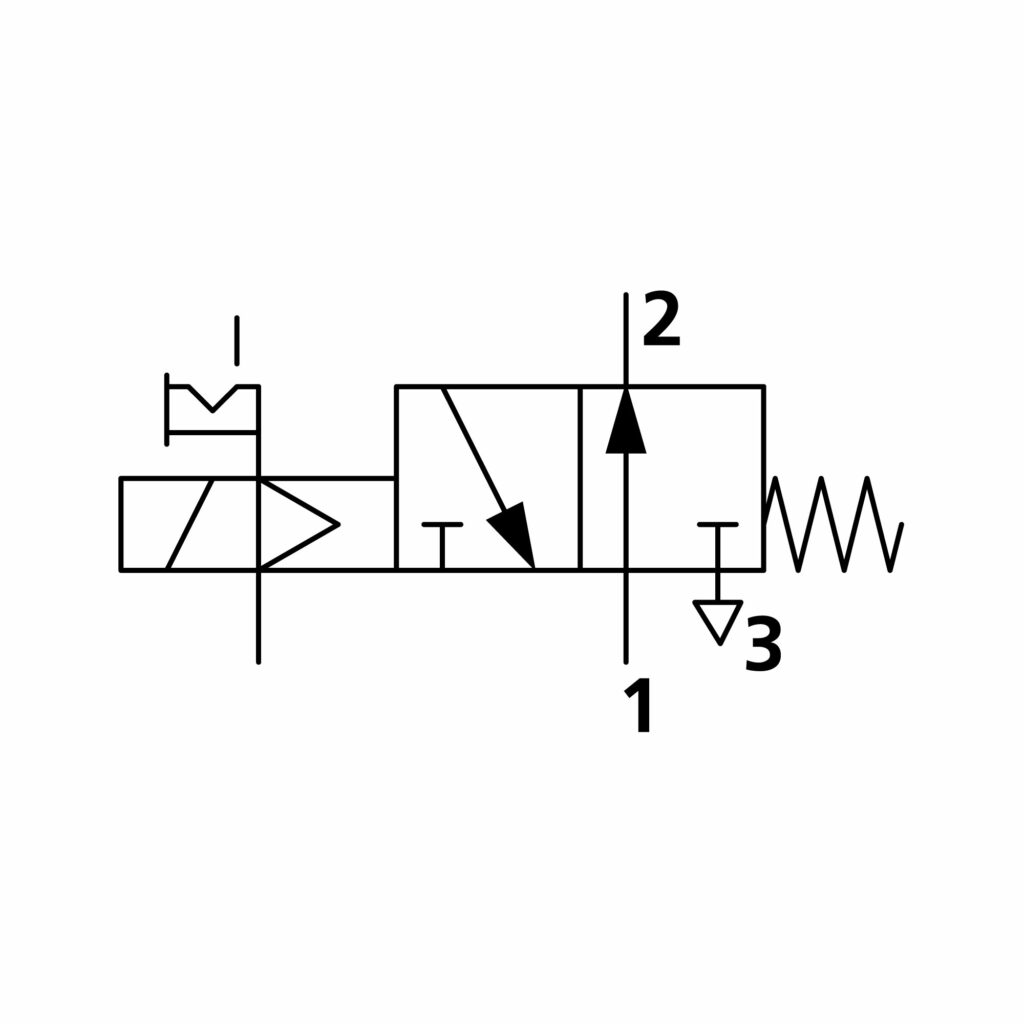 3/2-Wegeventil, elektropn., ext. Steuerl., monostabil, G 3/8, NO