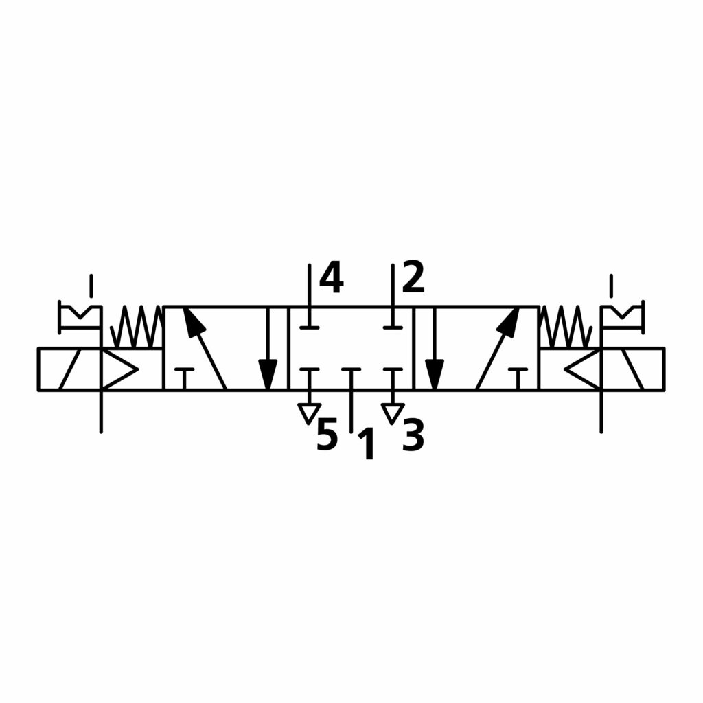 5/3-Wegeventil, elektropn., ext. Steuerl., Mitte geschl., G 1/8