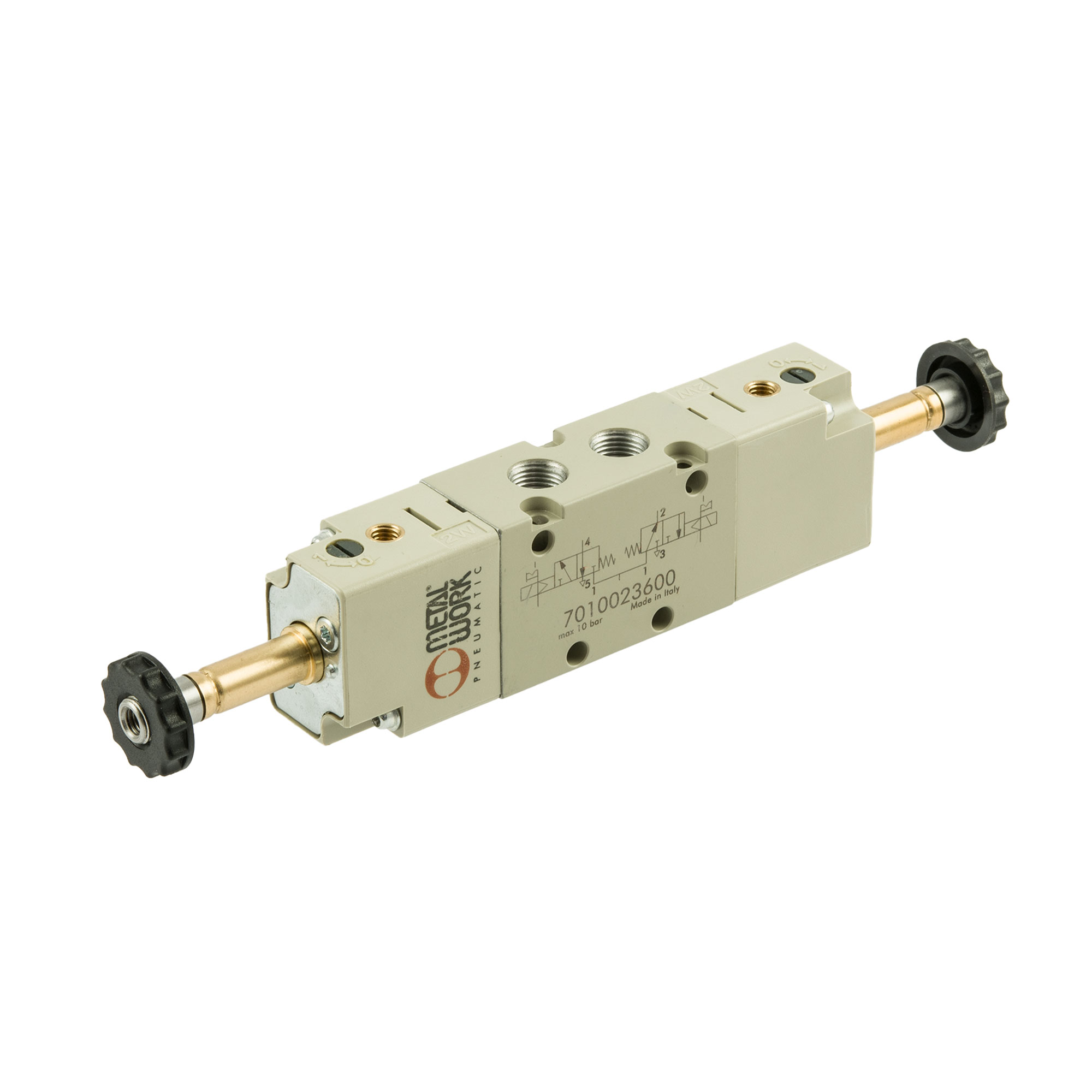 5/3-Wegeventil, elektropn., ext. Steuerl., Mitte geschl., G 3/8