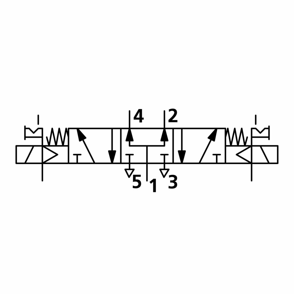 5/3-Wegeventil, elektropn., ext. Steuerl., Mitte belüftet, G 1/8