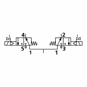2x3/2-Wegeventil, elektropneumatisch, monostabil, G 1/8, NO