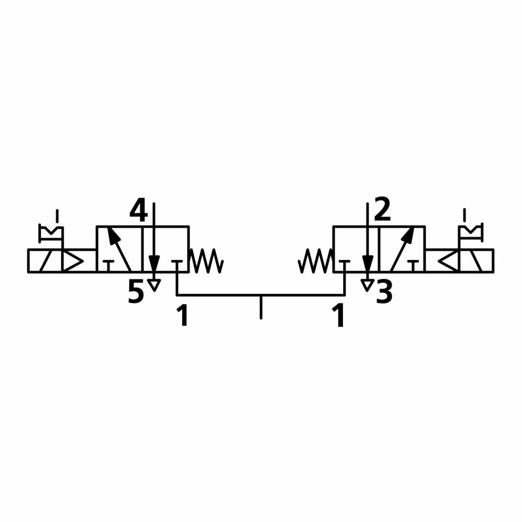 2x3/2-Wegeventil, elektropneumatisch, monostabil, G 1/8, NC