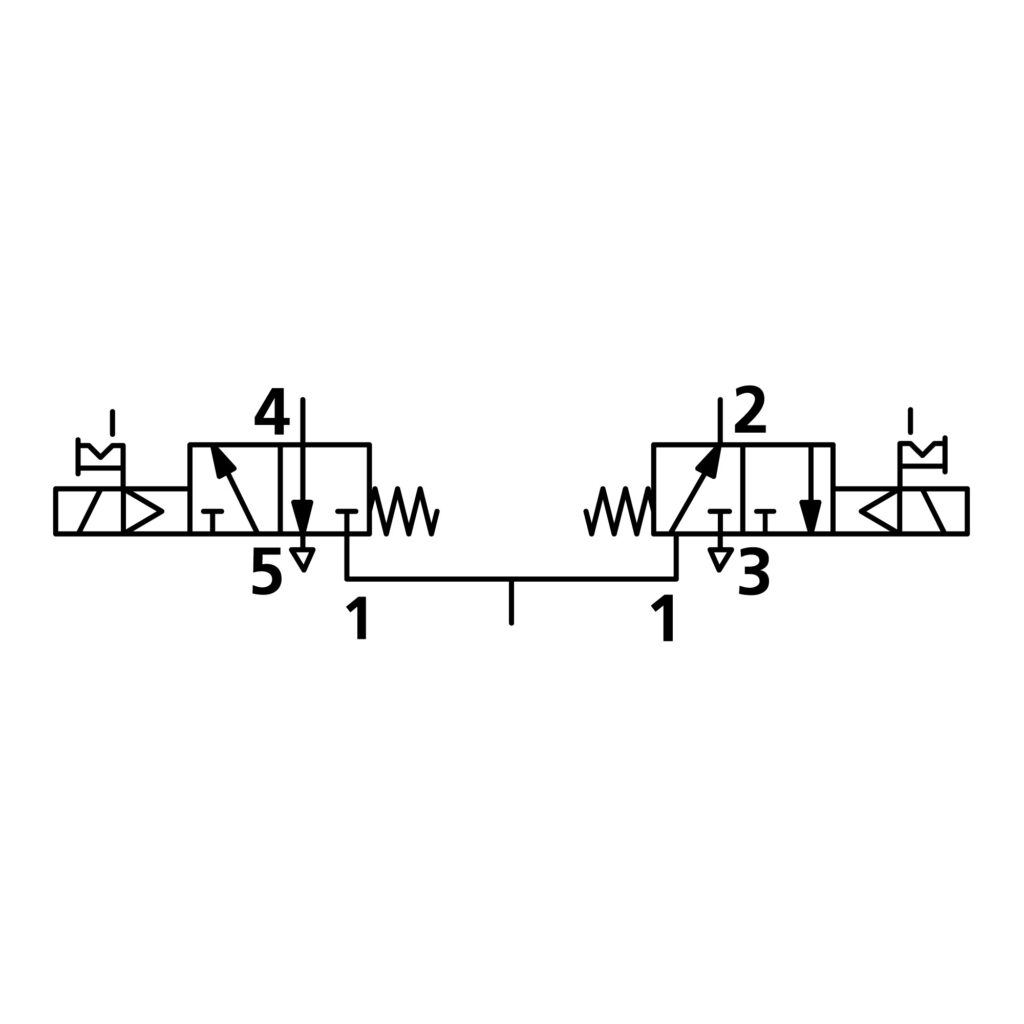 2x3/2-Wegeventil, elektropneumatisch, monostabil, G 1/8, NC-NO
