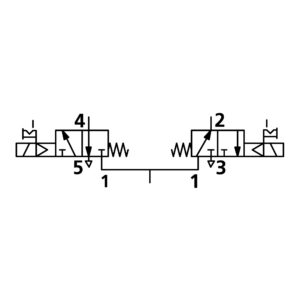 2x3/2-Wegeventil, elektropneumatisch, monostabil, G 1/8, NC-NO