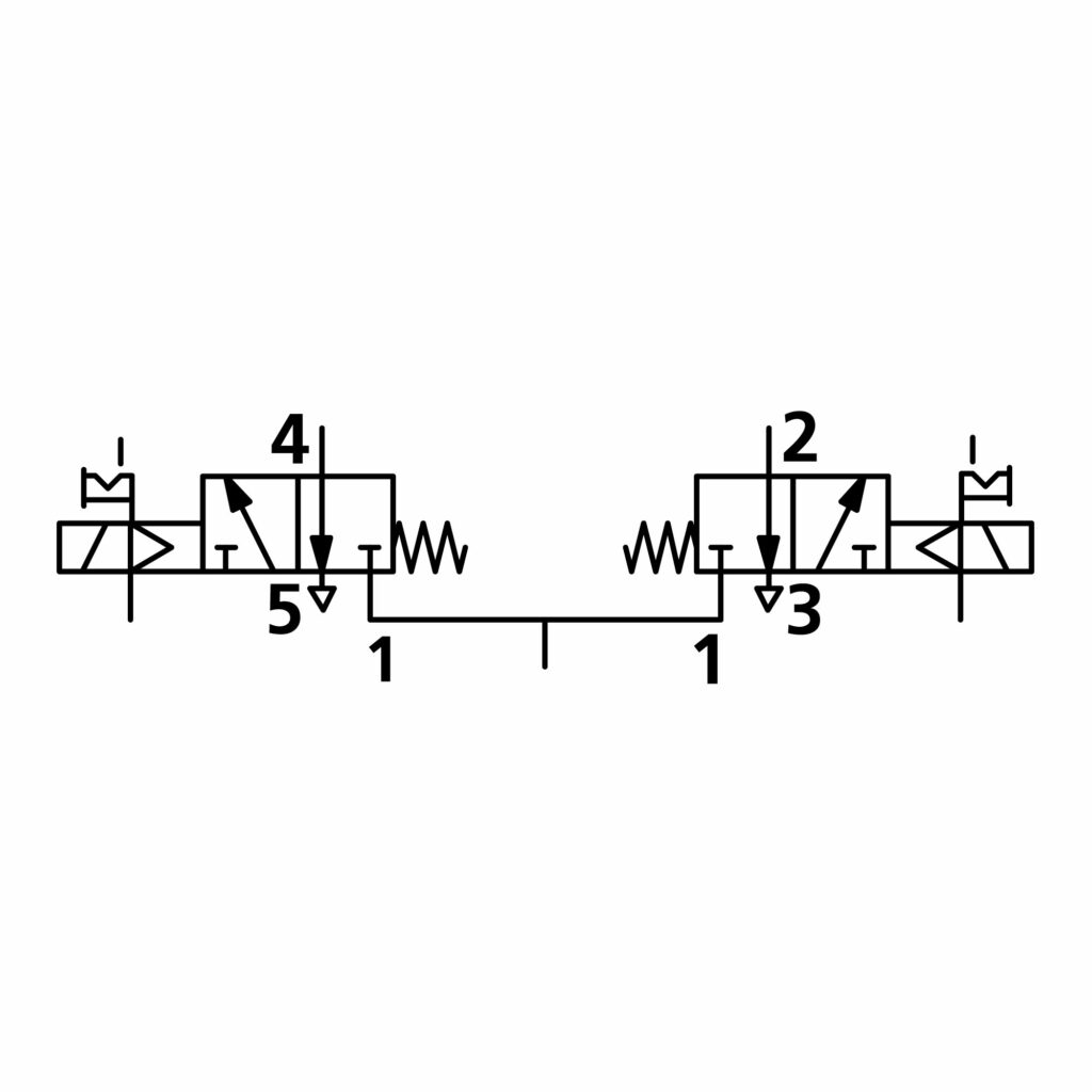2x3/2-Wegeventil, elektropn., ext. Steuerl., mono., G 1/8, NC