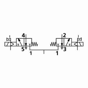 2x3/2-Wegeventil, elektropn., ext. Steuerl., mono., G 1/8, NC