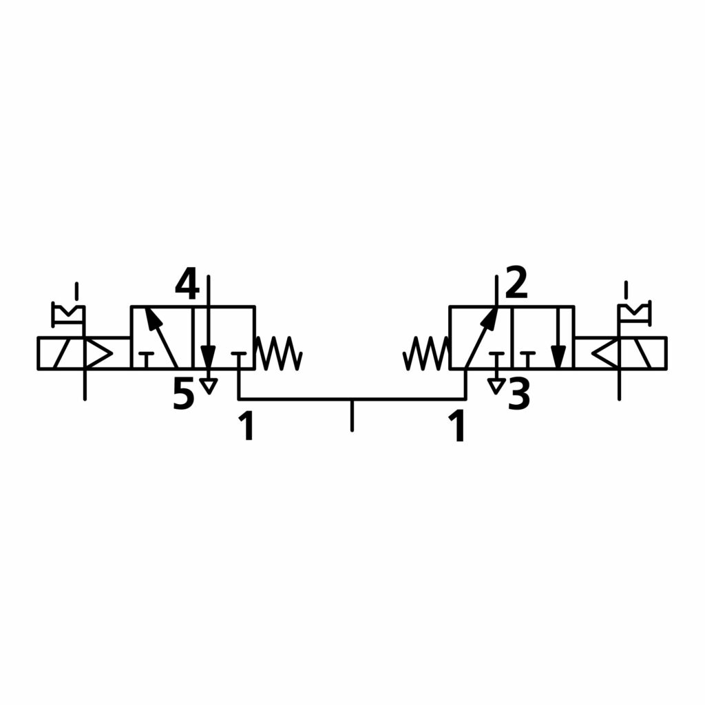 2x3/2-Wegeventil, elektropn., ext. Steuerl., mono., G 1/8, NC-NO