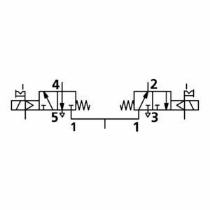 2x3/2-Wegeventil, elektropn., ext. Steuerl., mono., G 1/8, NC-NO