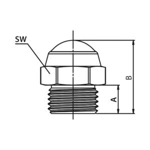 Schalldämpfer, Edelstahl, flach, M5, SW 8