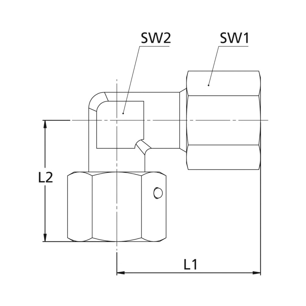 Einstellbare Winkel-Verschraubung, Rohr-Außen-Ø 6, Stahl verz.