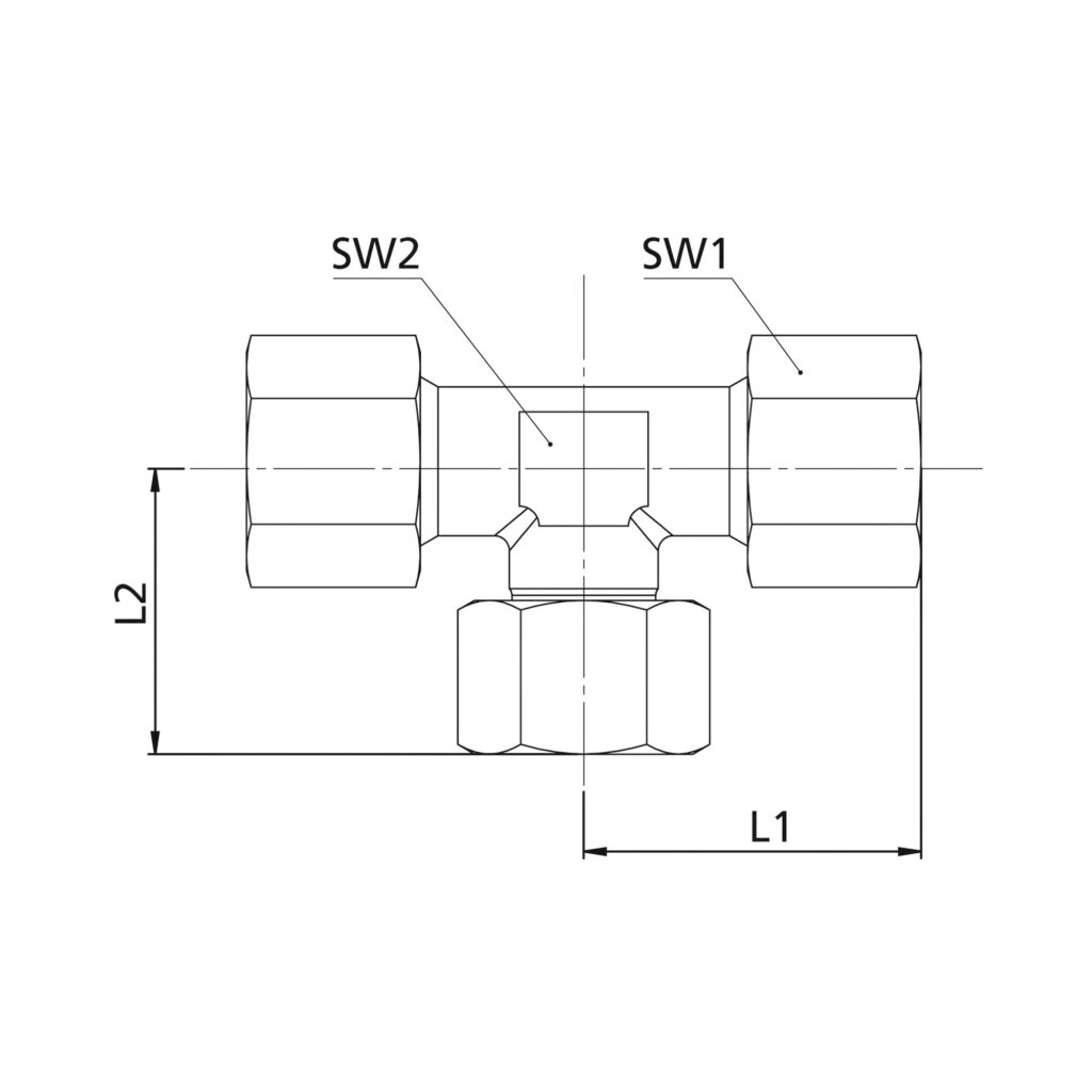 Einstellbare T-Verschraubung, Rohr-Außen-Ø 6, Stahl verzinkt
