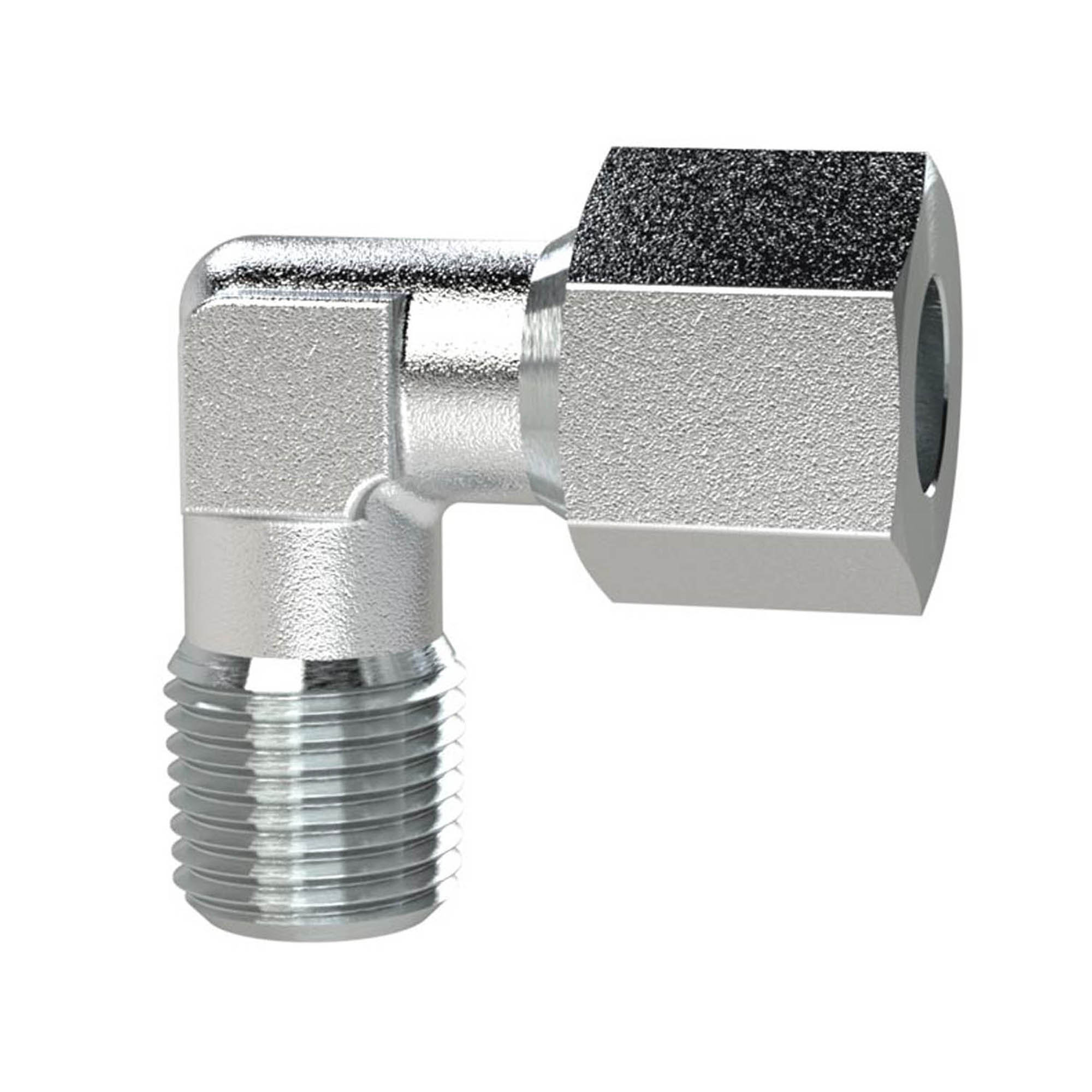 Winkel-Einschraubverschraubung, NPT 1/4 a., Rohr-Ø 6, Stahl verz.