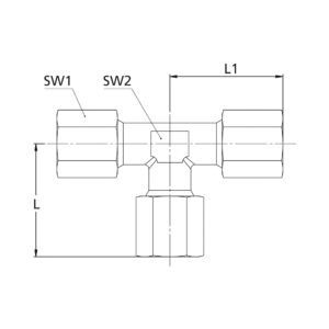 T-Verschraubung, Rohr-Außen-Ø 4 mm, Stahl verzinkt
