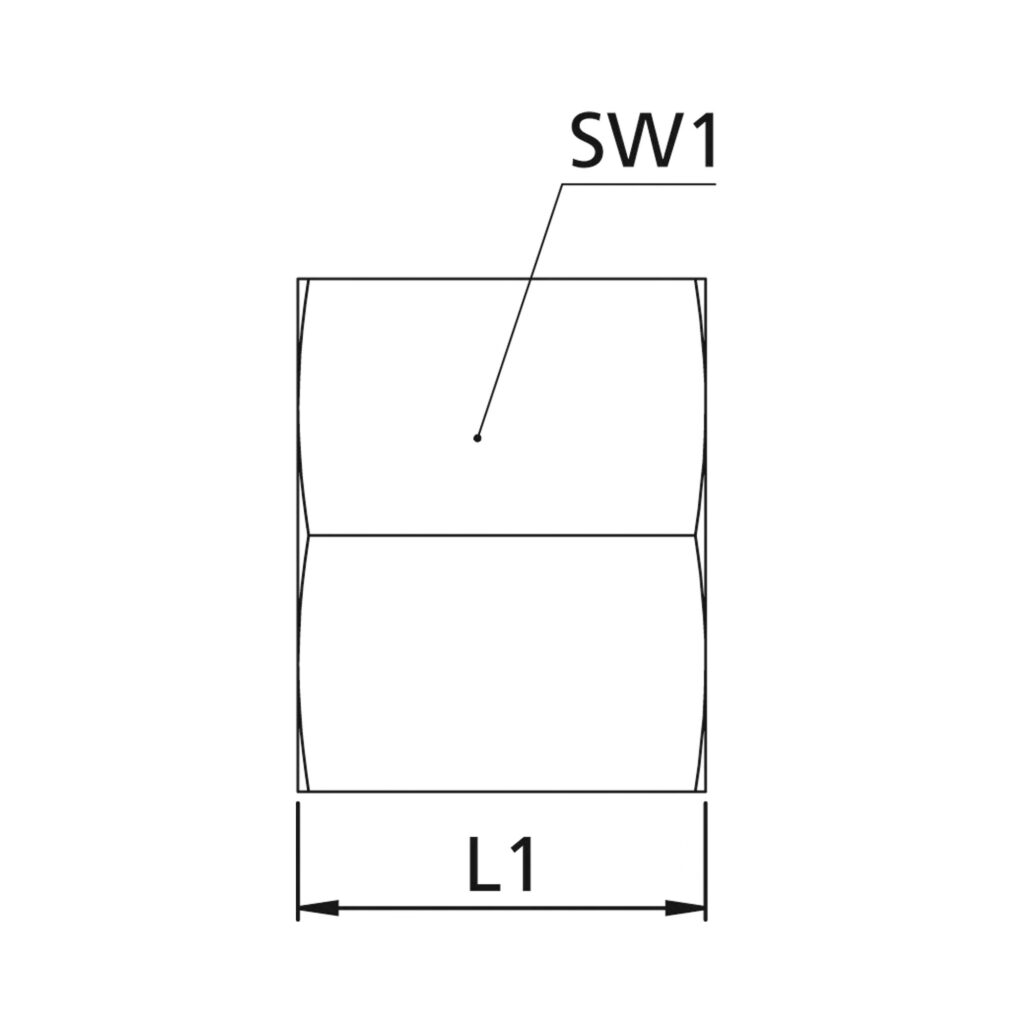 Überwurfmutter, M8x1,0, Rohr-Außen-Ø 4 mm, SW1 10, Stahl verzinkt