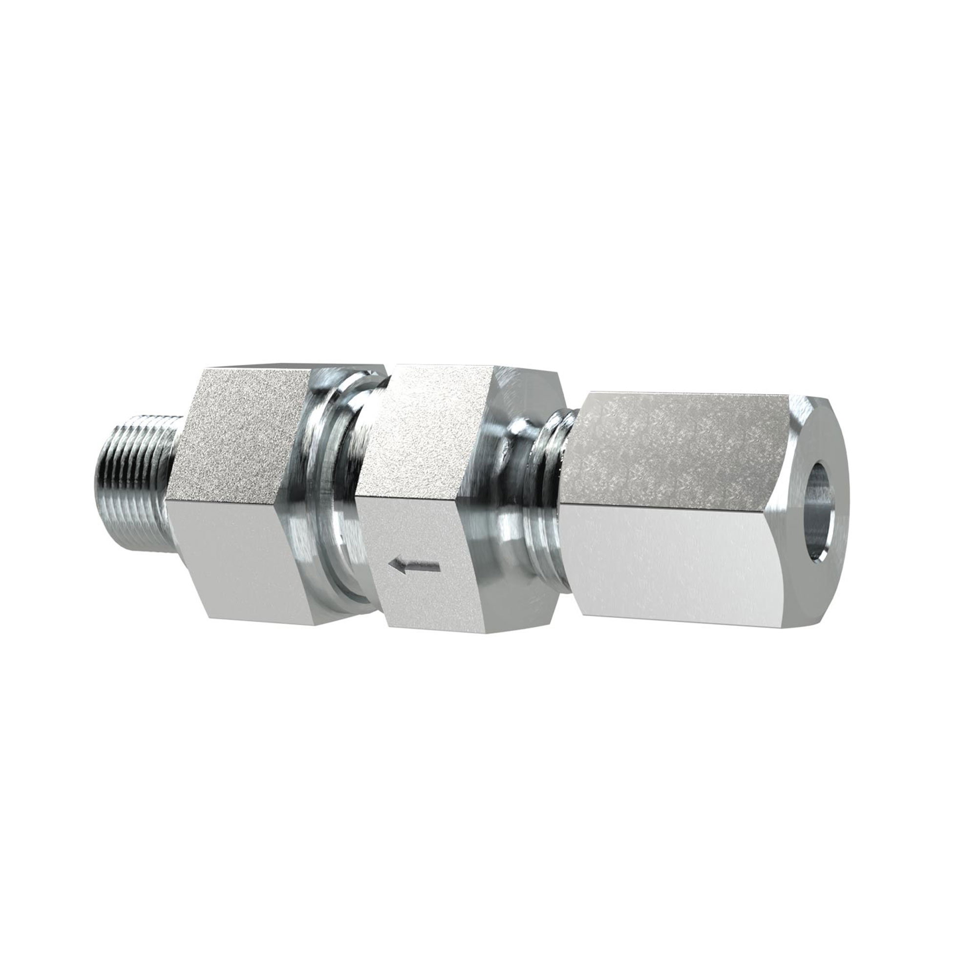 Rückschlagvent., G1/8a., Rohr-AØ 6mm, PN max. 250, Stahl verzinkt