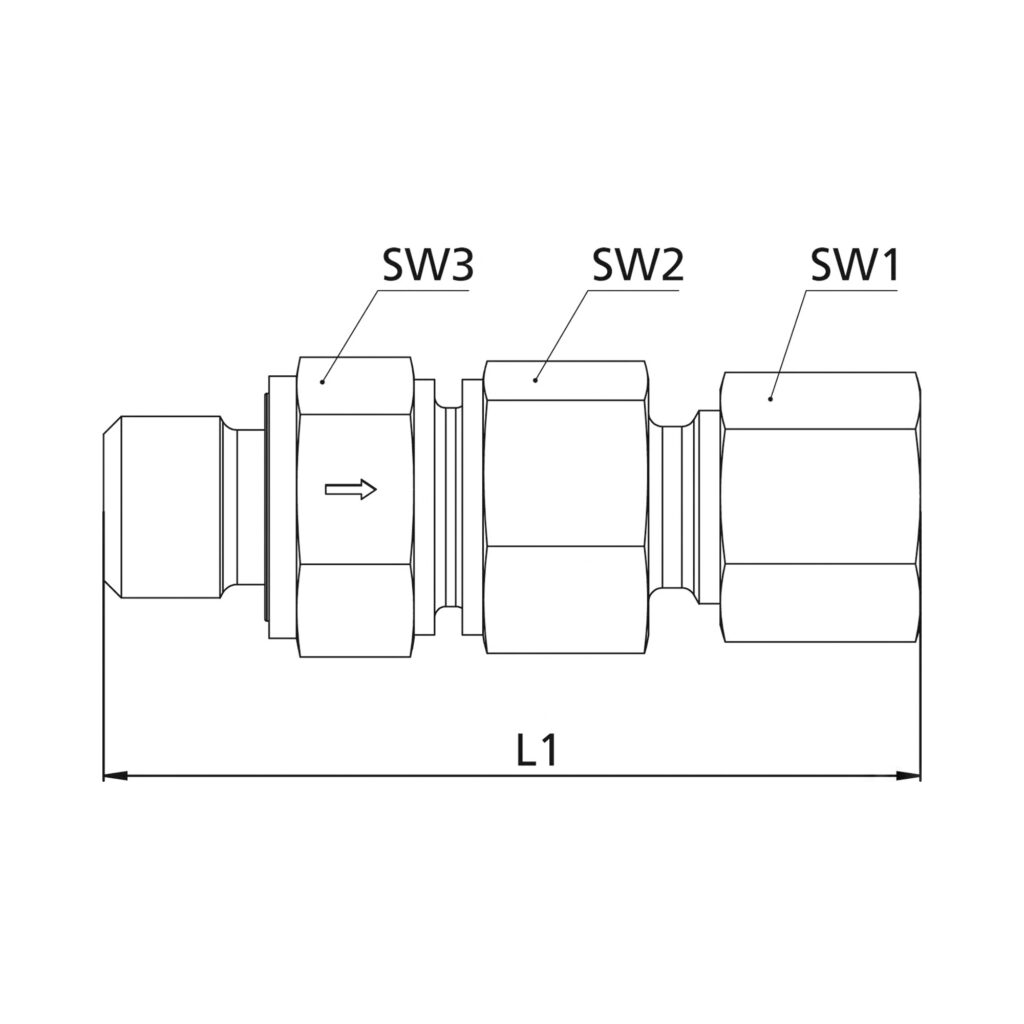 Rückschlagvent., G1/8a., Rohr-AØ 6mm, PN max. 250, Stahl verzinkt
