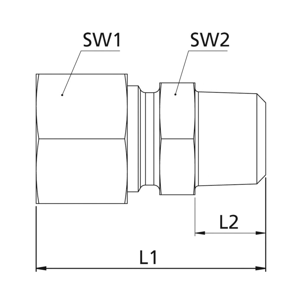 Gerade Einschraubverschraubung, R 1/8 a., Rohr-Ø 4, Stahl verz.