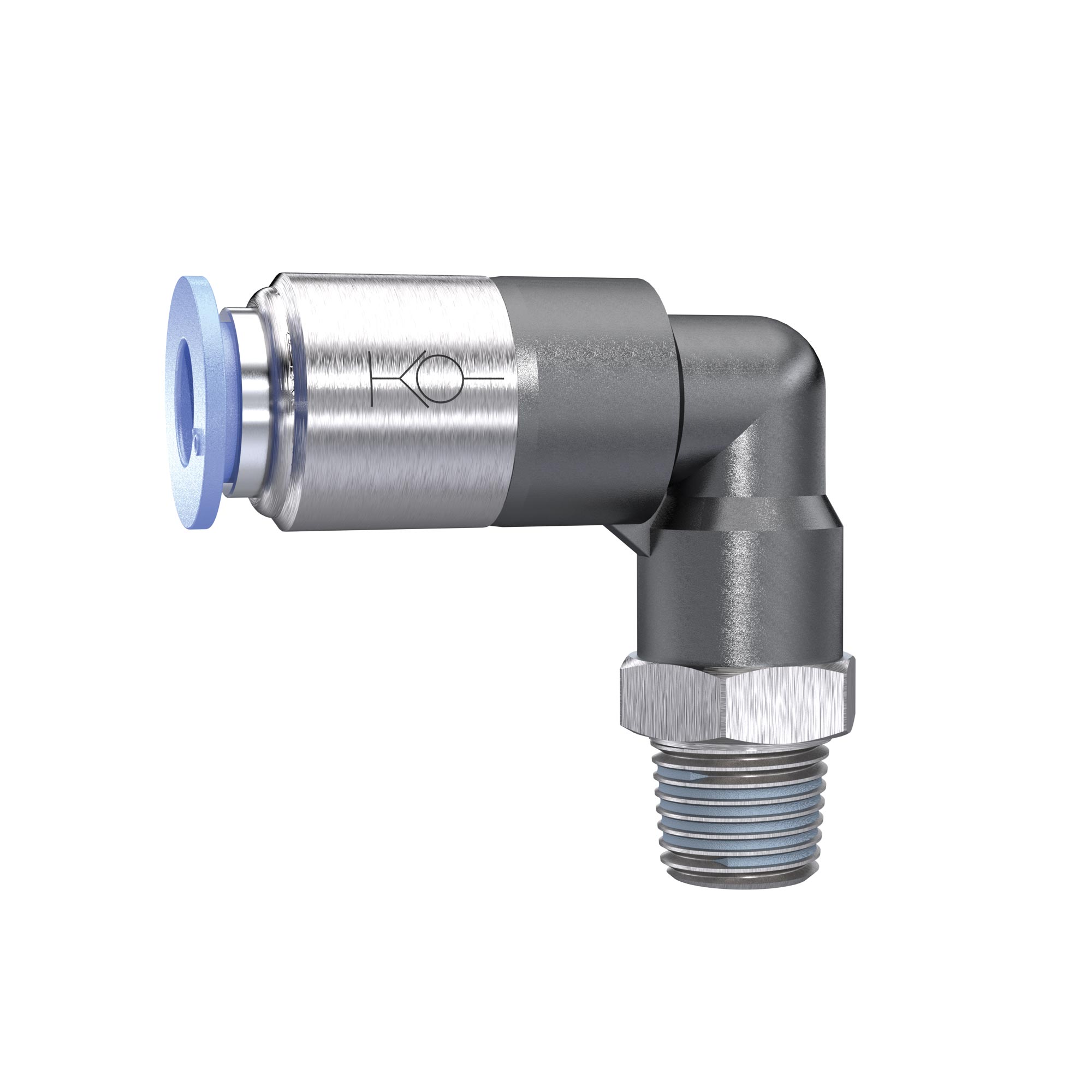 L-Steckverschraubung »Blaue Serie«, selbstabsperrend, R 1/8 außen
