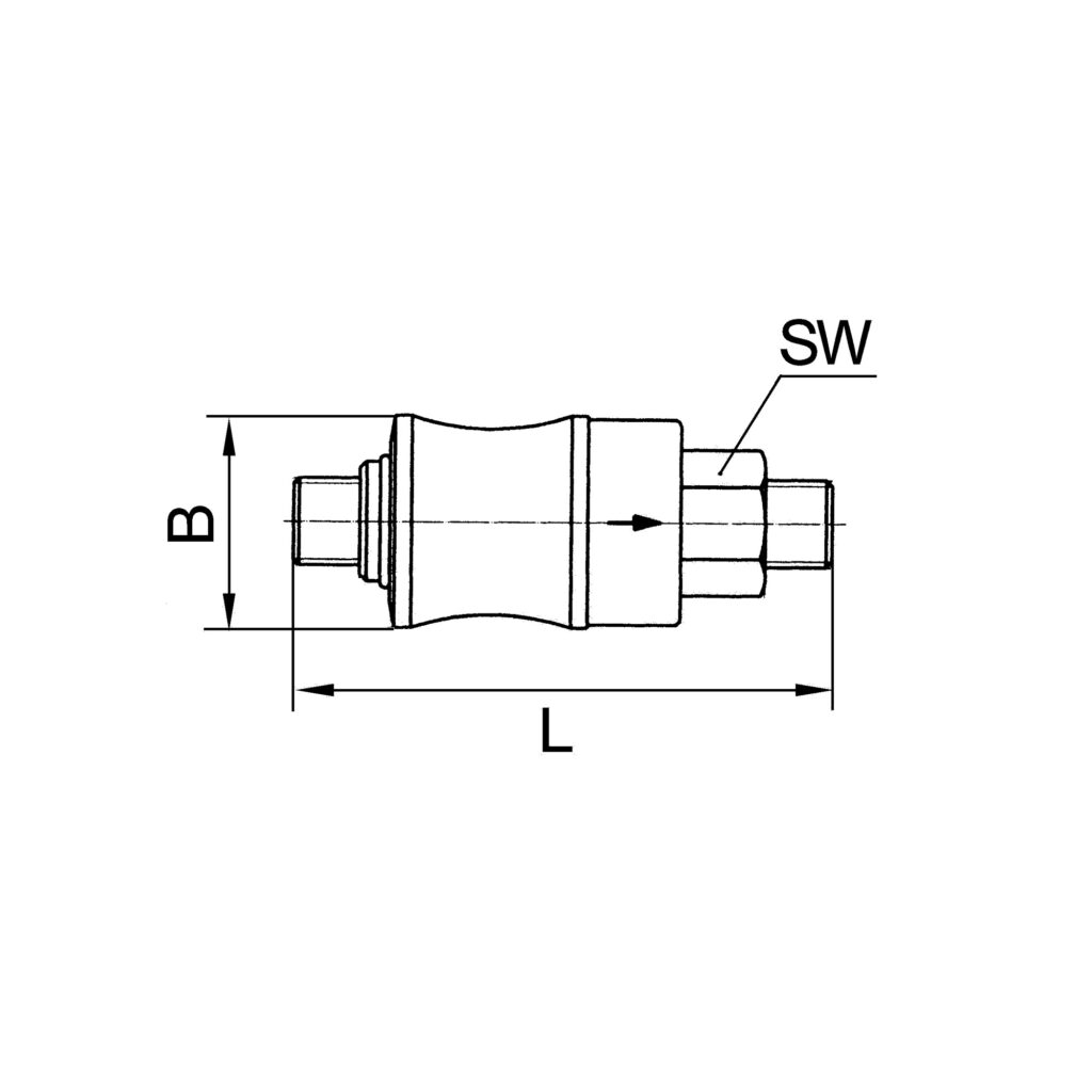 Hand-Schiebeventil, G 1/8 AG, SW 14, PN max. 10 bar